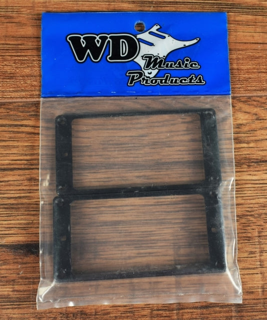 WD Music Products HMRB Slanted Black Plastic 1 High, 1 Low Pickup Mounting Ring Set For Guitar Humbuckers