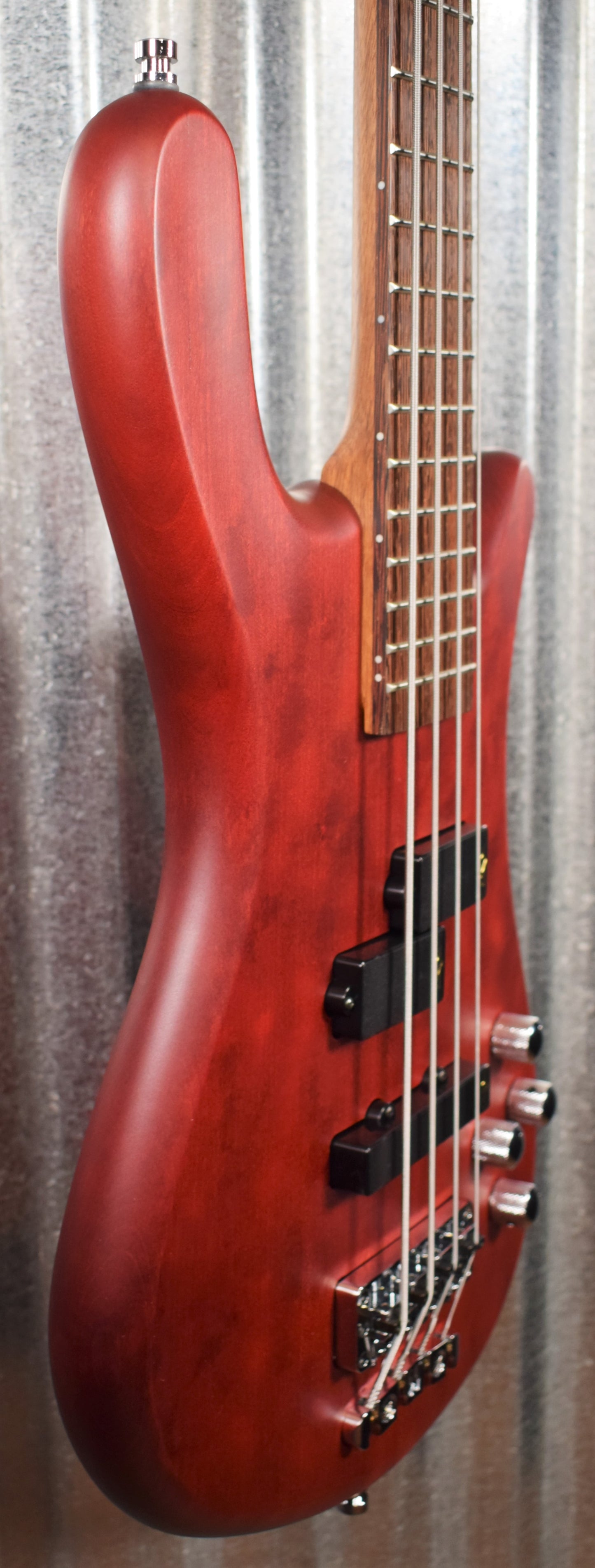 Warwick German Pro Series Streamer LX 4 Burgundy 4 String Bass & Bag #3717