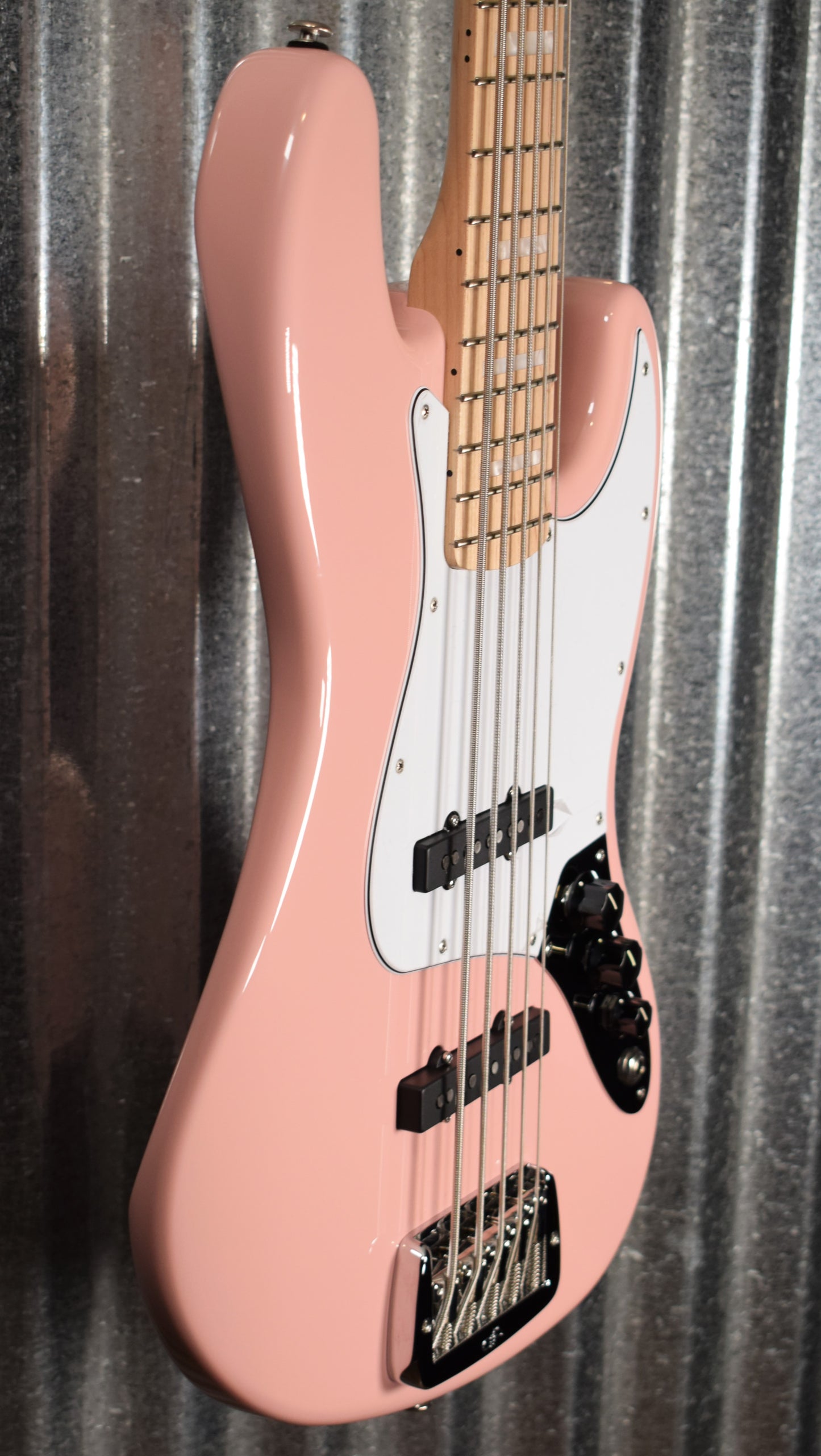 G&L USA JB-5 5 String Jazz Bass Shell Pink & Case 2020 JB5 #9111