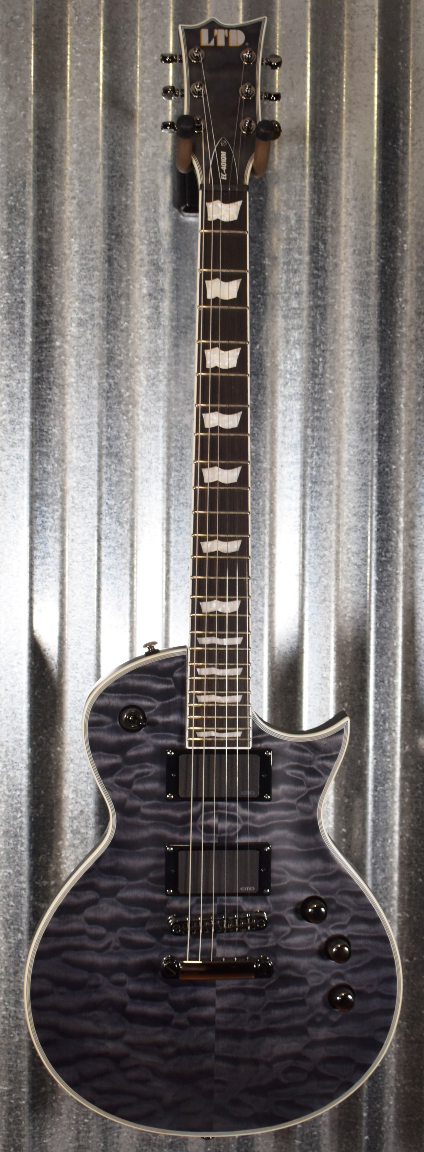 ESP LTD EC-401 Quilt Maple See Thru Black Satin Guitar LEC401QMSTBLKS #2430 Used