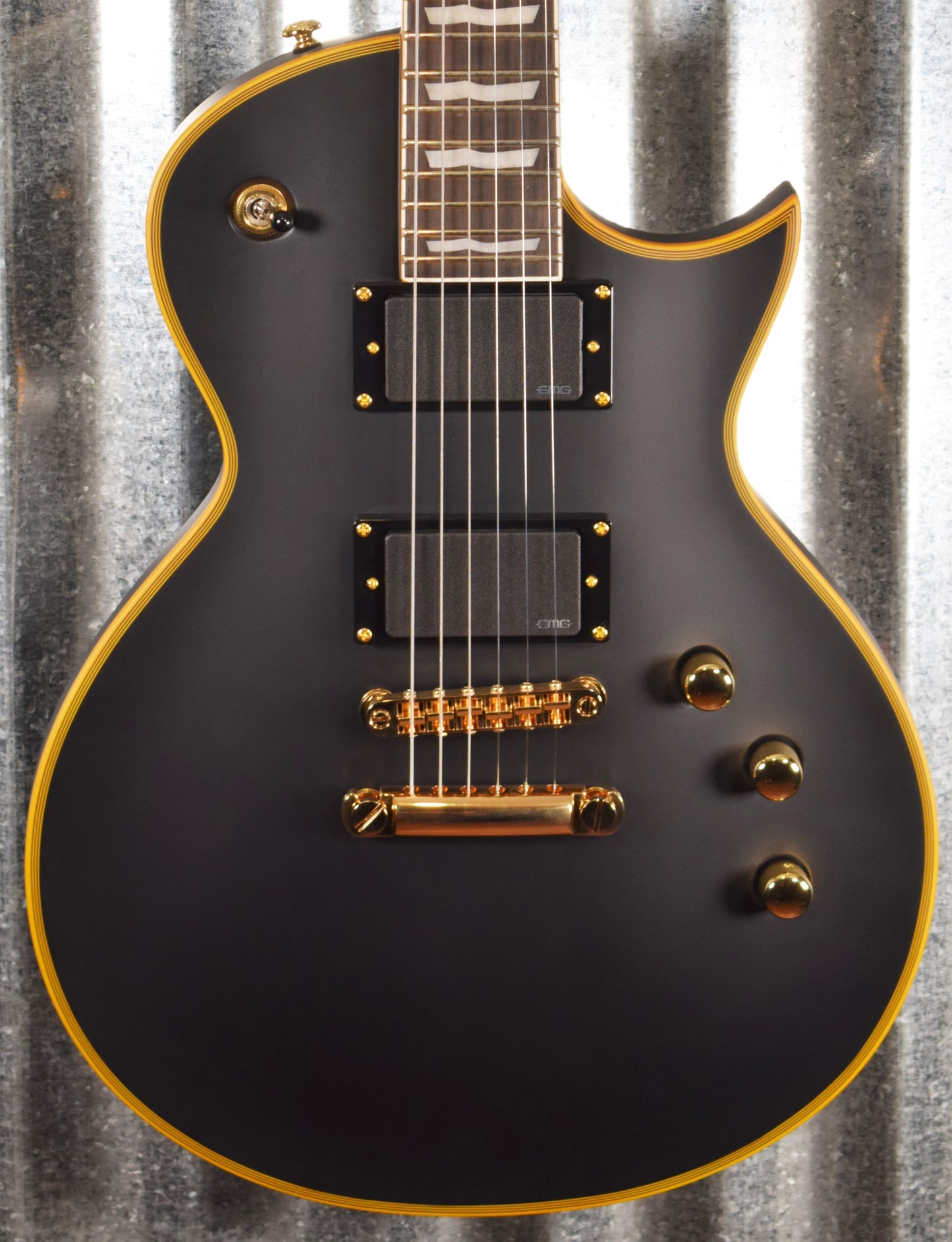 ESP LTD EC-1000 Vintage Black Satin EMG Guitar LEC1000VB #0064 Demo