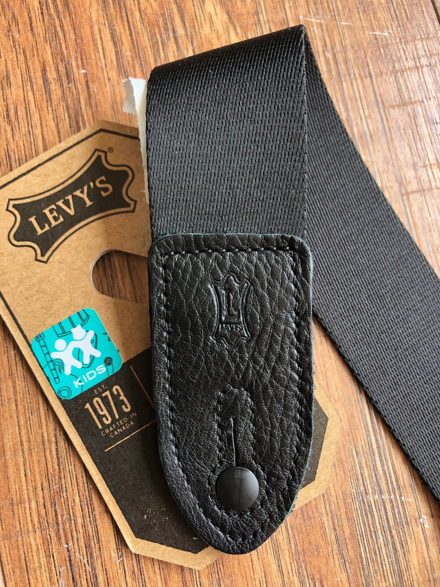 Levy's MPJR-BLK 1.5" Adjustable Printed Kids Guitar & Bass Strap Black