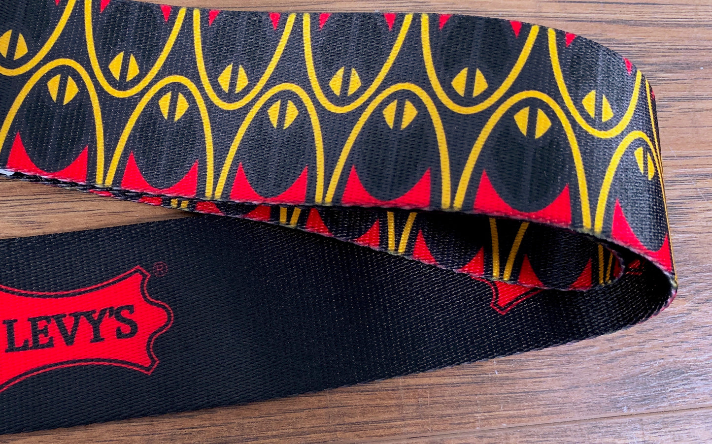 Levy's MP2SLD-002 2" Polyester Sublimation Guitar Strap Black Red