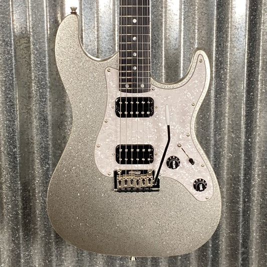 Jet JS500SLS HH Strat Style Guitar Bound Silver Sparkle #0009 Blem