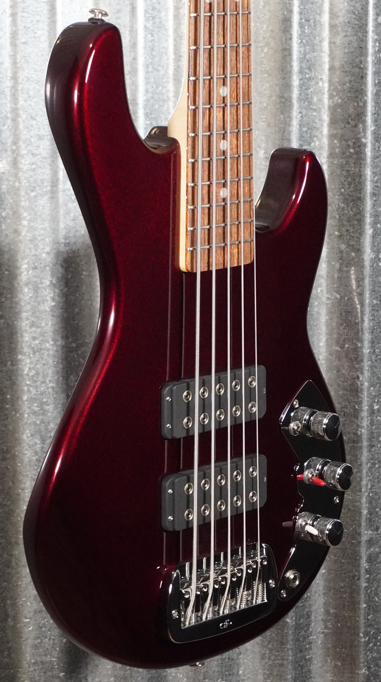 G&L USA CLF L-2500 S750 Ruby Red Metallic 5 String Bass & Case #0075