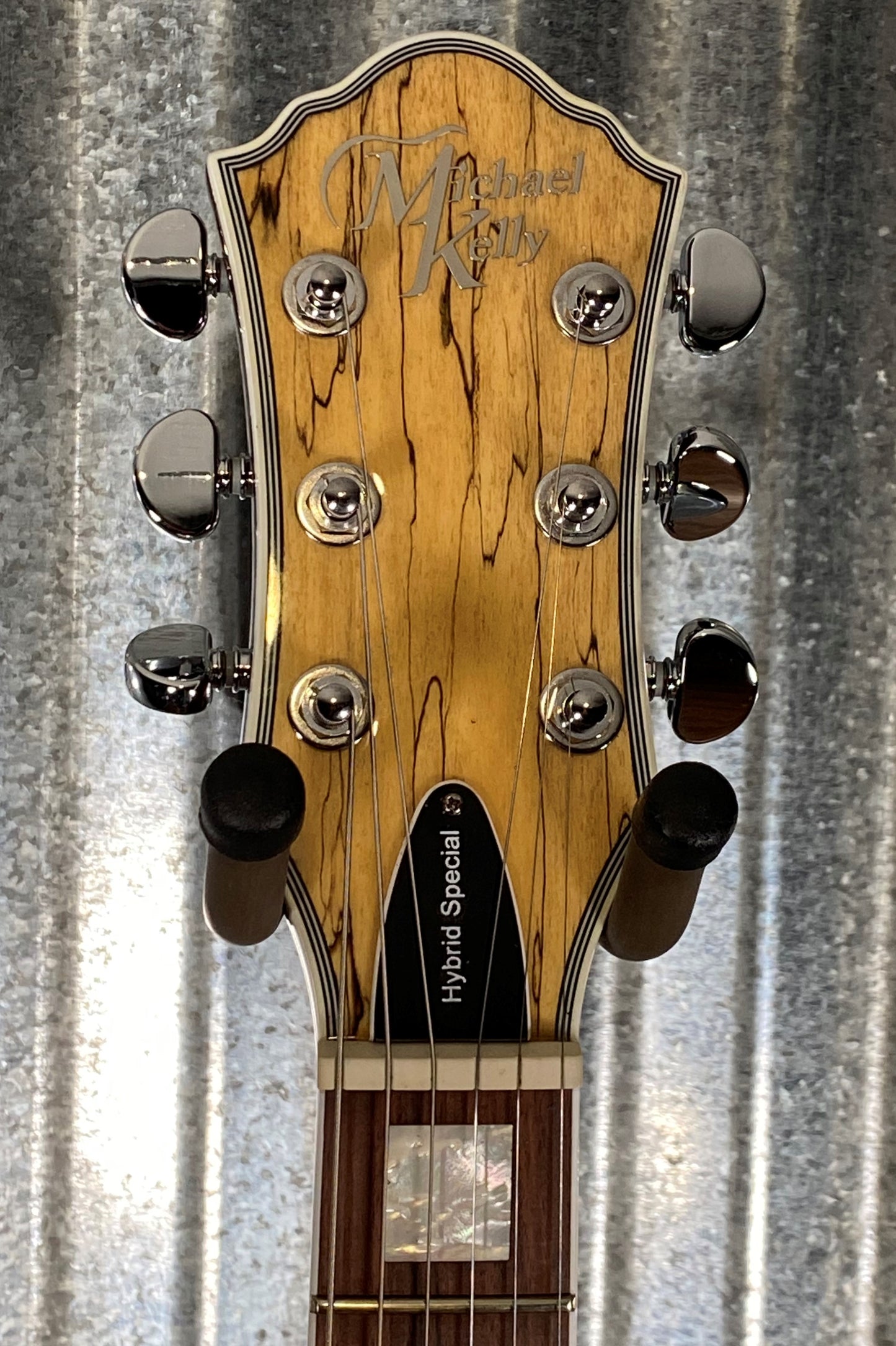 Michael Kelly MKHSSSPPYZ Hybrid Special Piezo Electric Guitar Spalted Maple #0104