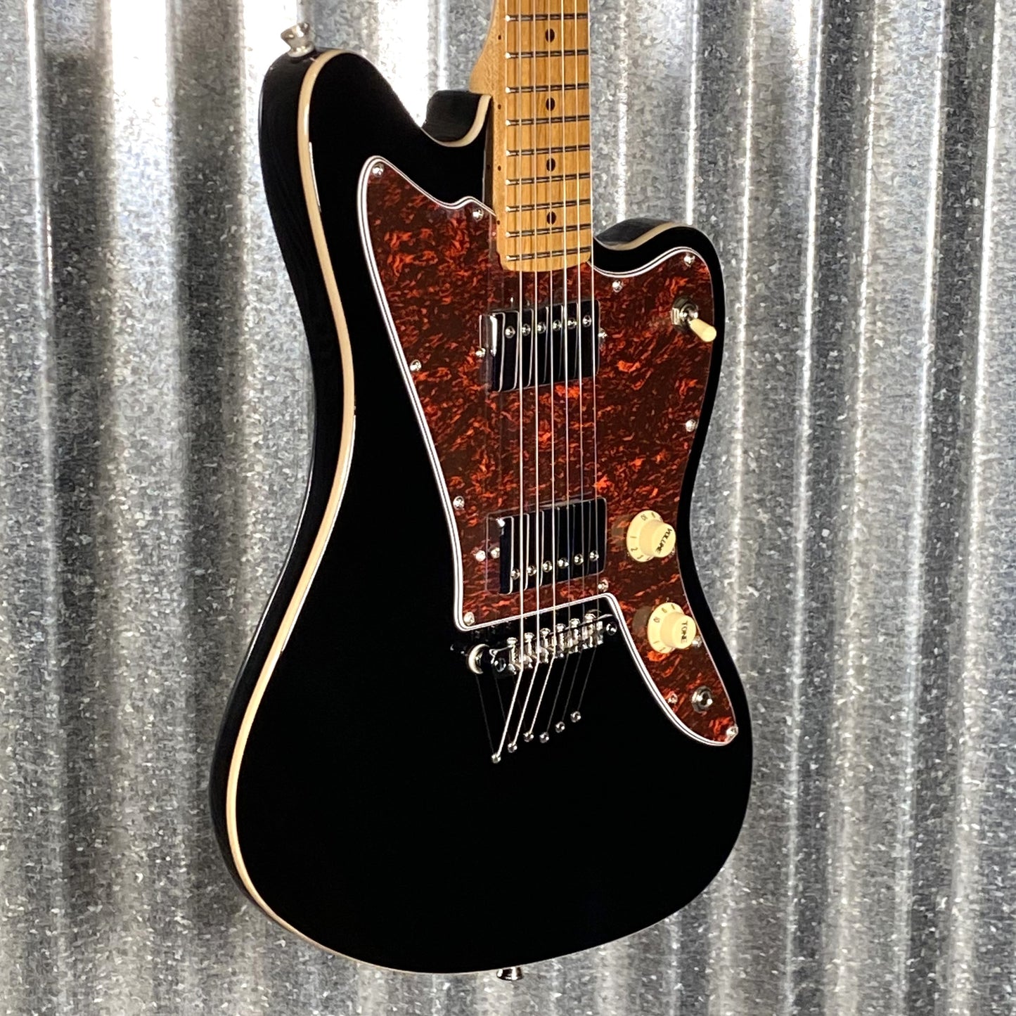 Jet JJ350BK HH Jazz Master Style Hard Tail Guitar Bound Black #0005