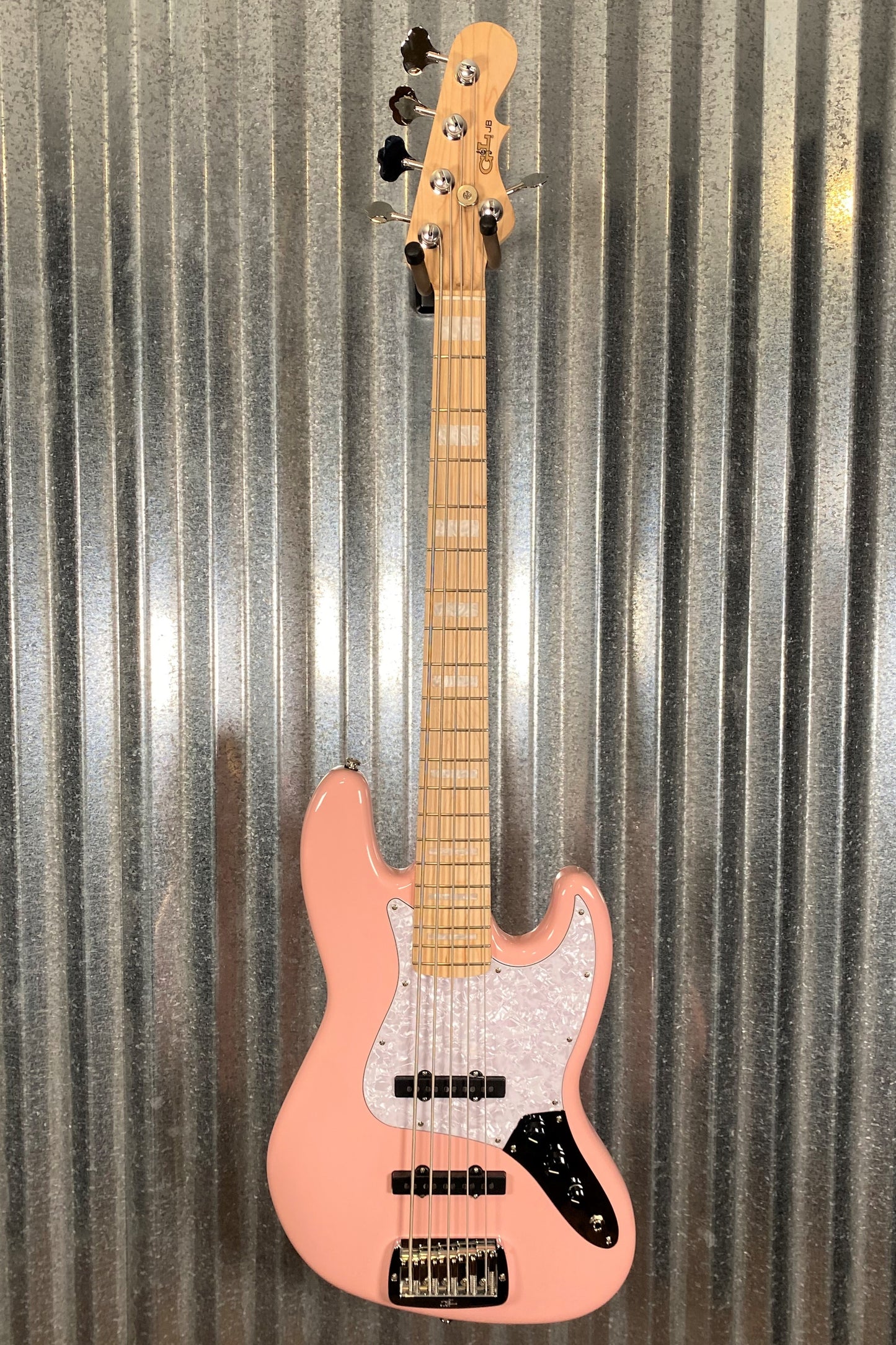 G&L USA JB5 Shell Pink 5 String Bass JB-5 & Case #7408