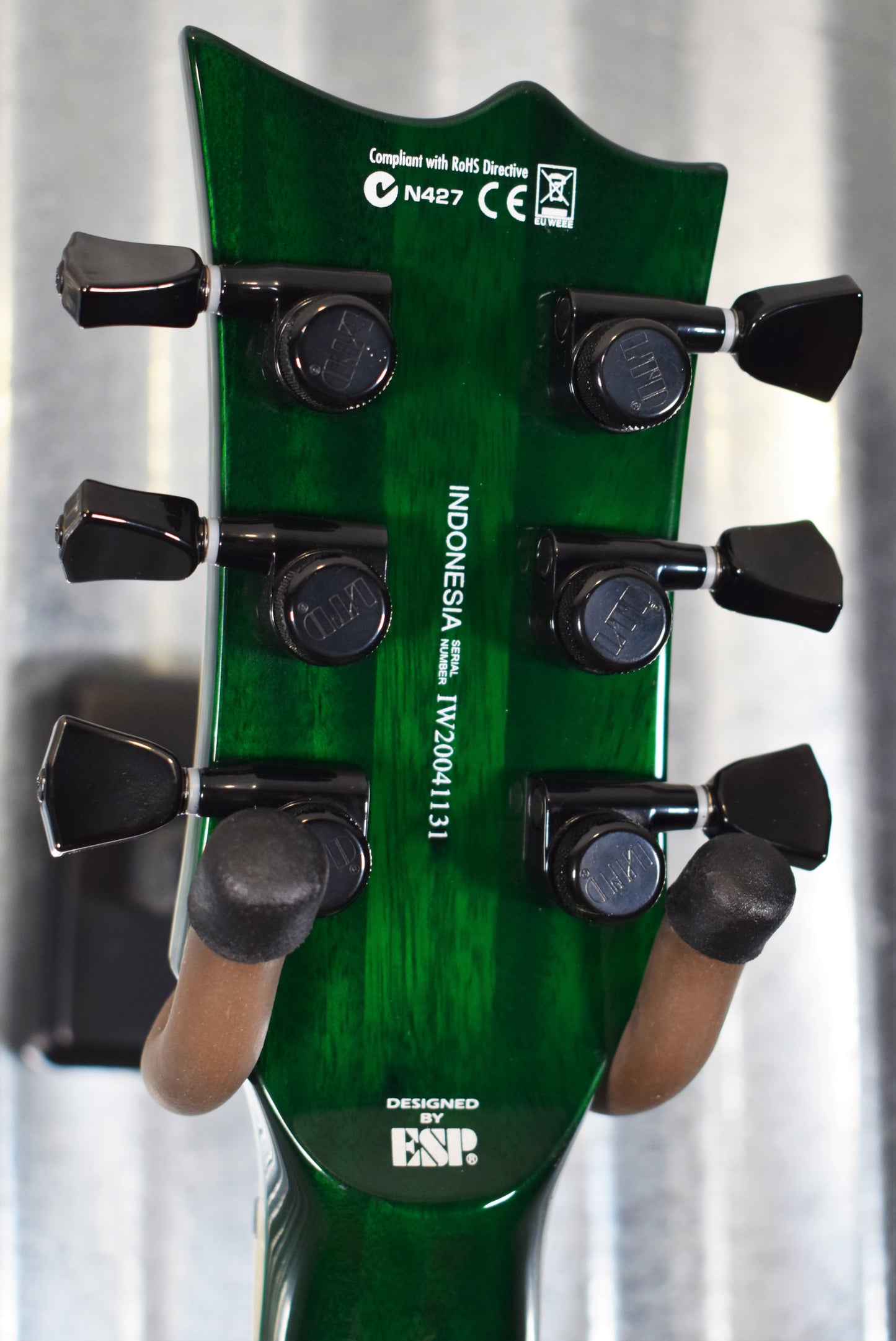 ESP LTD EC-1000 Flame See Thru Green Seymour Duncan Guitar LEC1000FMSTG #1131