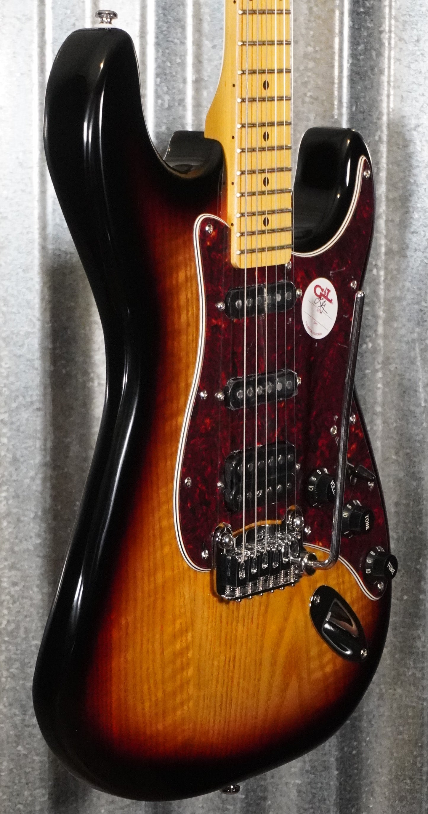 G&L Tribute Legacy HSS 3-Tone Sunburst Guitar #7124