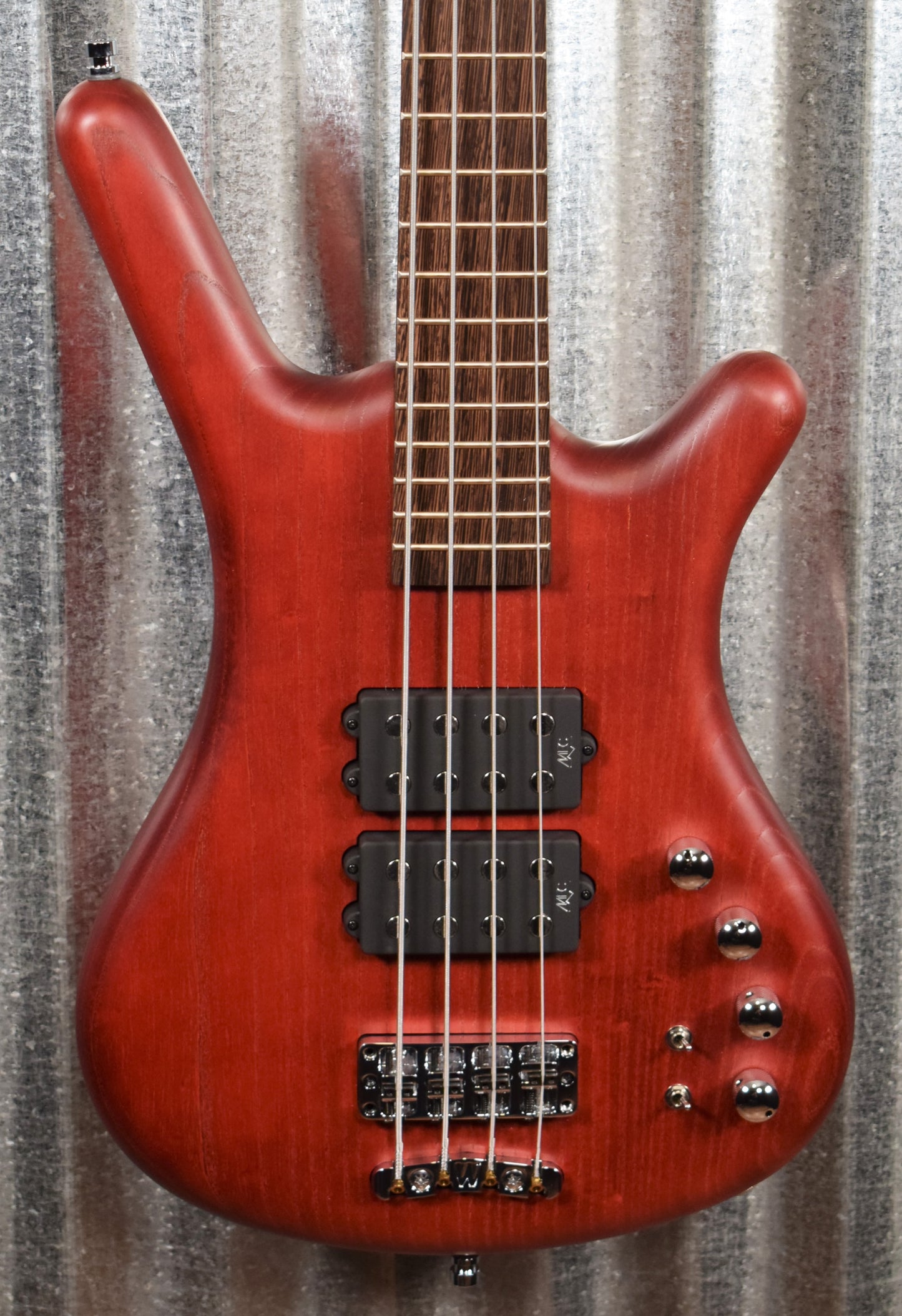 Warwick German Pro Series Corvette $$ Double Buck Burgundy 4 String Bass & Bag #3519