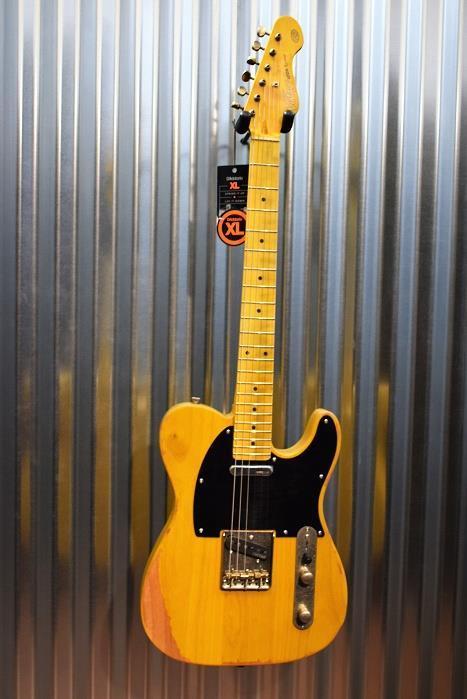 Vintage Guitars Icon V52MR Distressed Butterscotch Tele Guitar & Case
