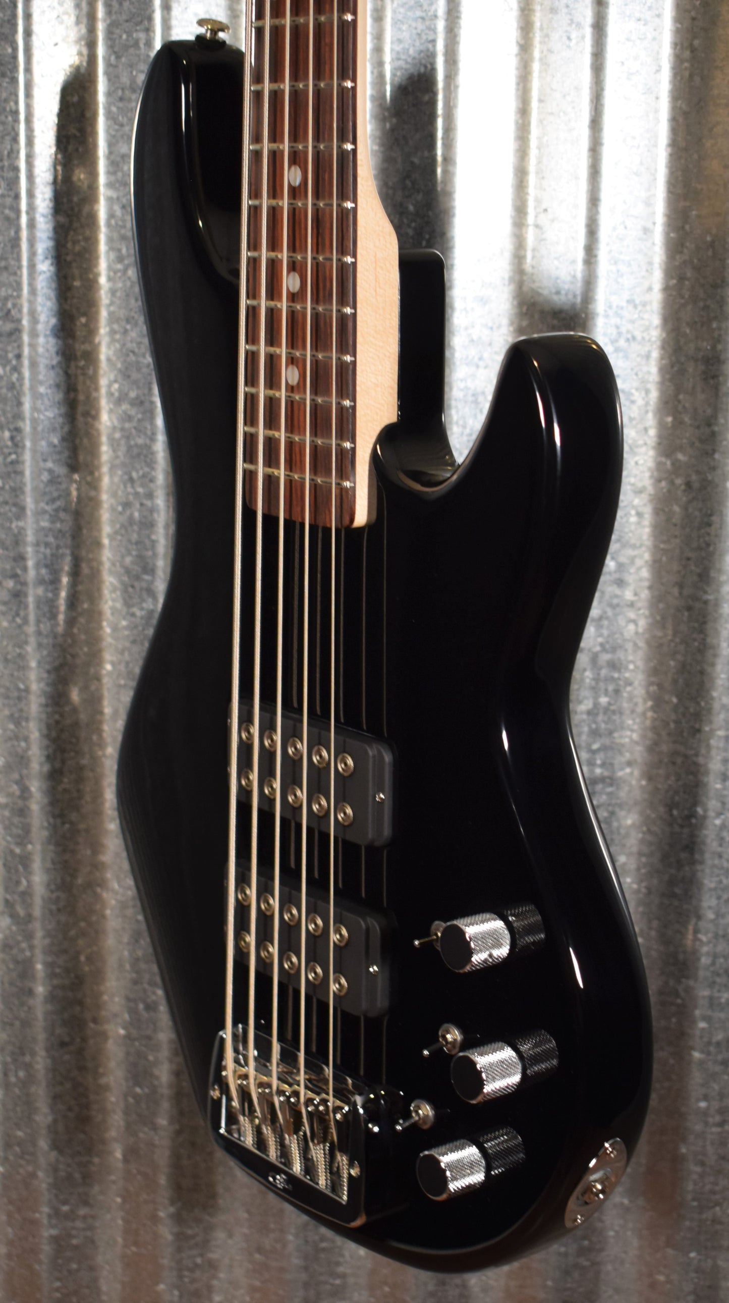 G&L USA L-2500 Jet Black 5 String Bass Rosewood Satin Neck & Case #6212