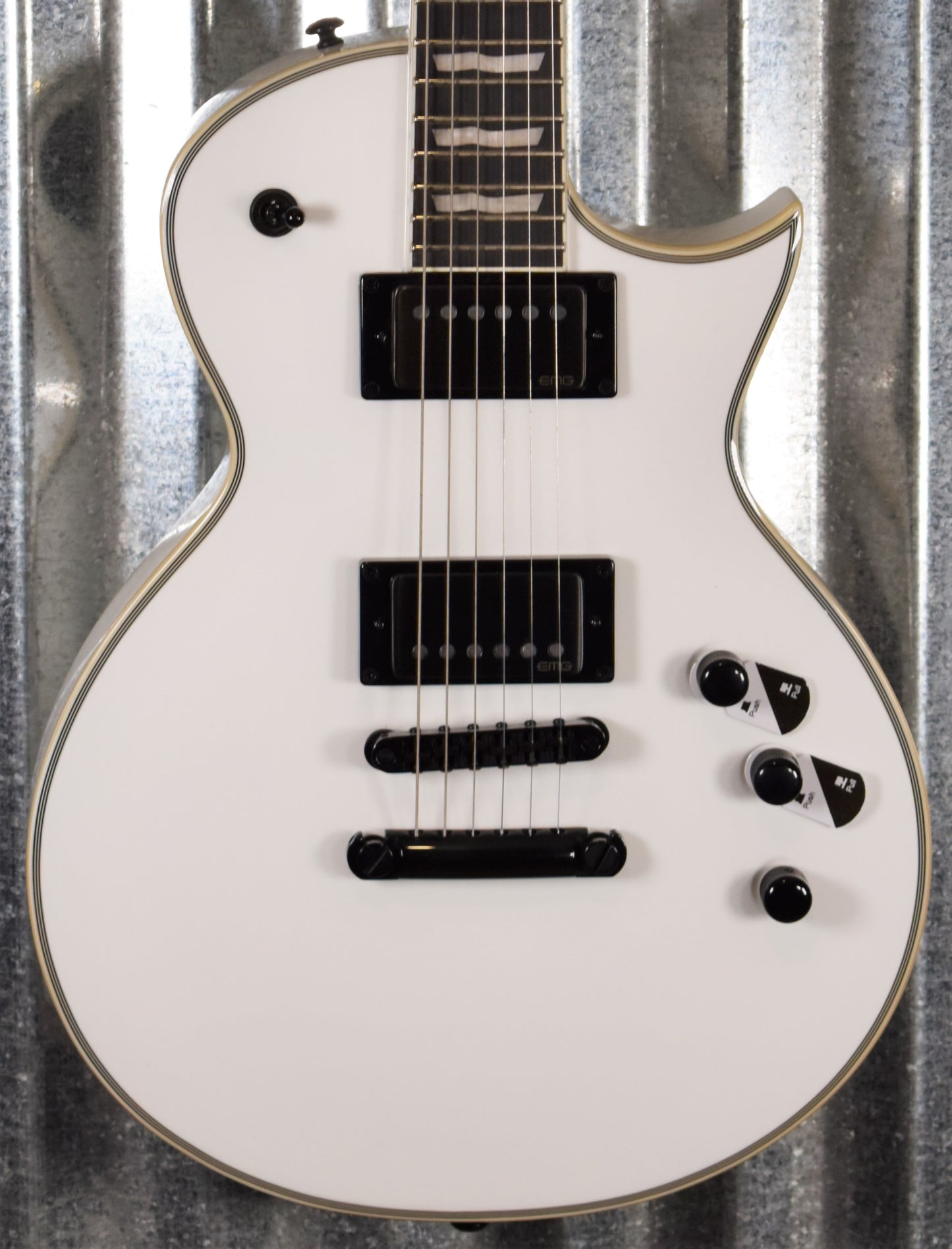 ESP LTD EC-1001T Custom Snow White EMG Guitar EC1001TCTMSW #0414 Demo