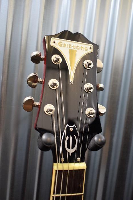 Ephiphone Wildkat Semi Hollow Bigsby Flame Top Wine Red Guitar & Case