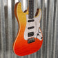 Jet JS600TRS HSS Strat Style Guitar Flame Top Transparent Red Fade #0003 Blem