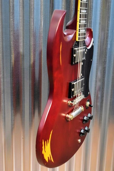 VIntage Guitars Icon VS6MRCR Distressed Cherry Red Guitar & Case #226