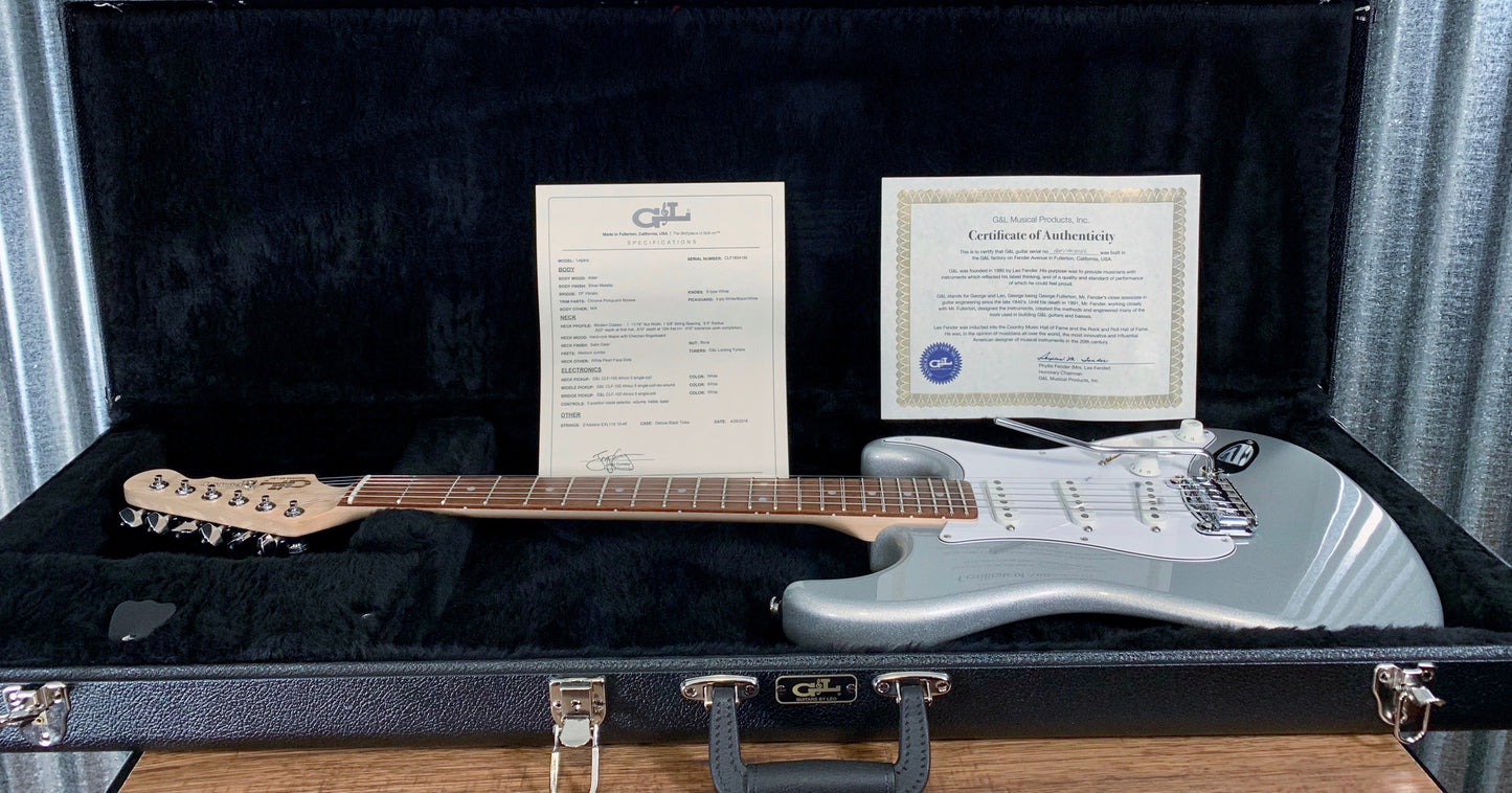 G&L USA Fullerton Custom Legacy Silver Metallic Guitar & Case 2018 #4186