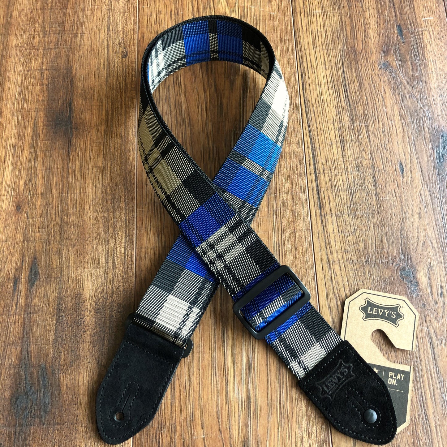 Levy's MC8VIN-009 2" Adjustable Polyester Guitar & Bass Strap Blue White Black
