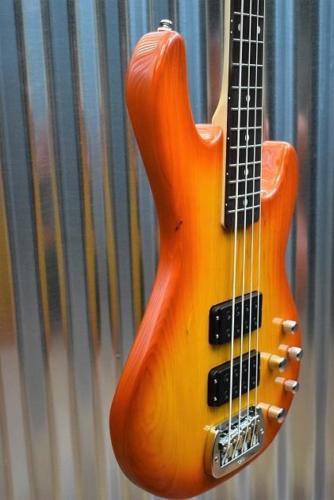 G&L Tribute M-2000 4 String Bass Honeyburst 3 Band Active EQ & Case M2000 #0443