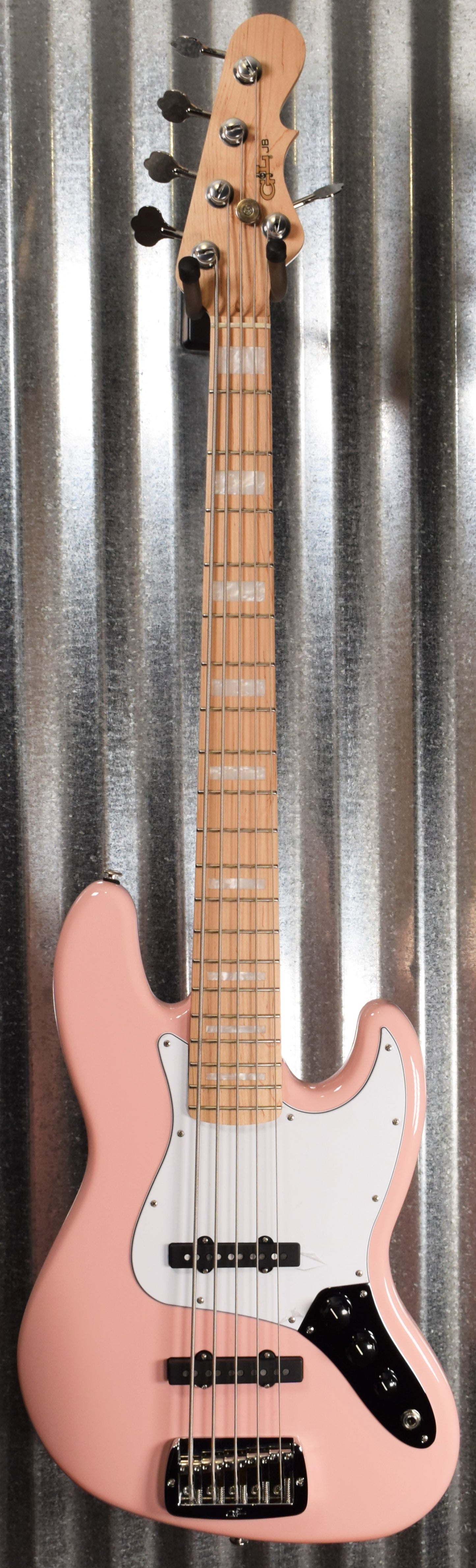 G&L USA JB-5 5 String Jazz Bass Shell Pink & Case 2020 JB5 #9111