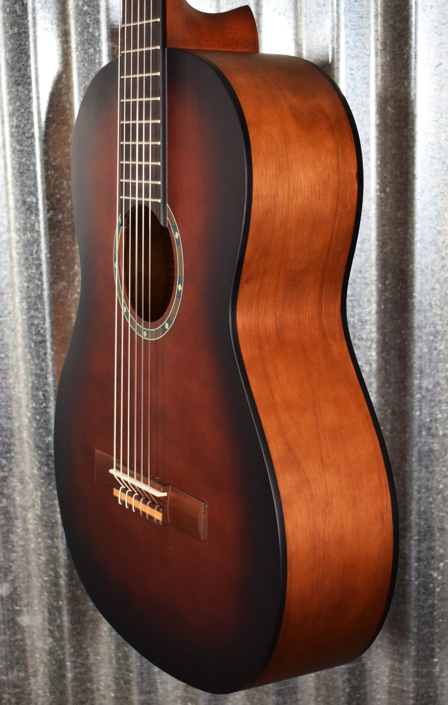 Ortega R55BFT Solid Top Nylon String Acoustic Guitar Bourbon Fade #0158