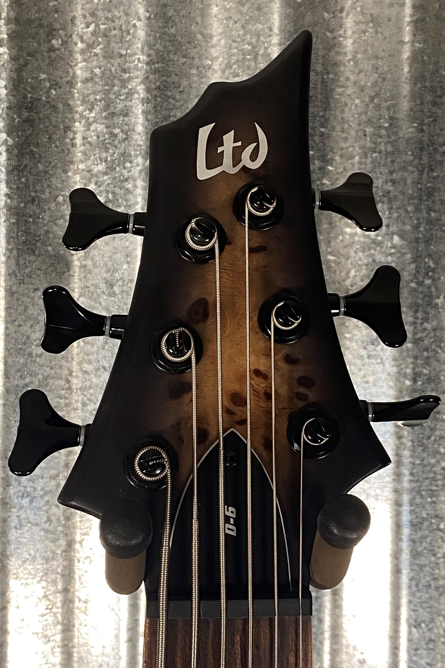 ESP LTD D-6 6 String Bass Black Natural Burst Satin Burl & Bag LD6BPBLKNBS #1564 Used