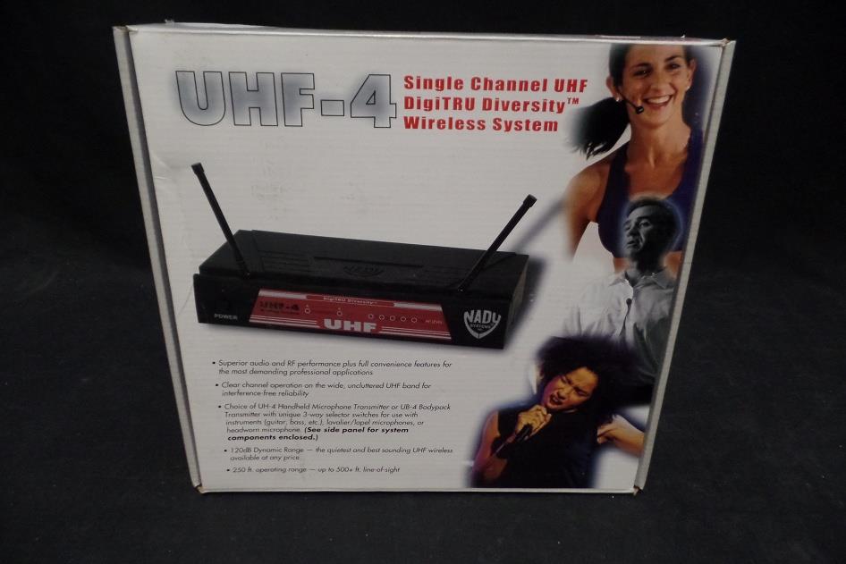 Nady UHF-4 High Band Professional Wireless Microphone System For Parts Only