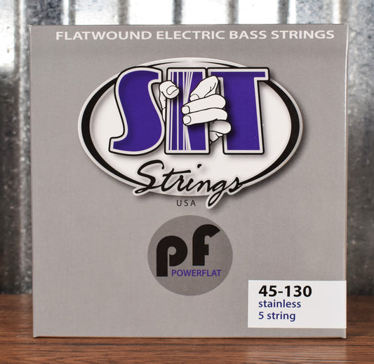 SIT Strings Power Flat PF545130L 5 String Flat Wound Stainless Steel Bass Set 45-130