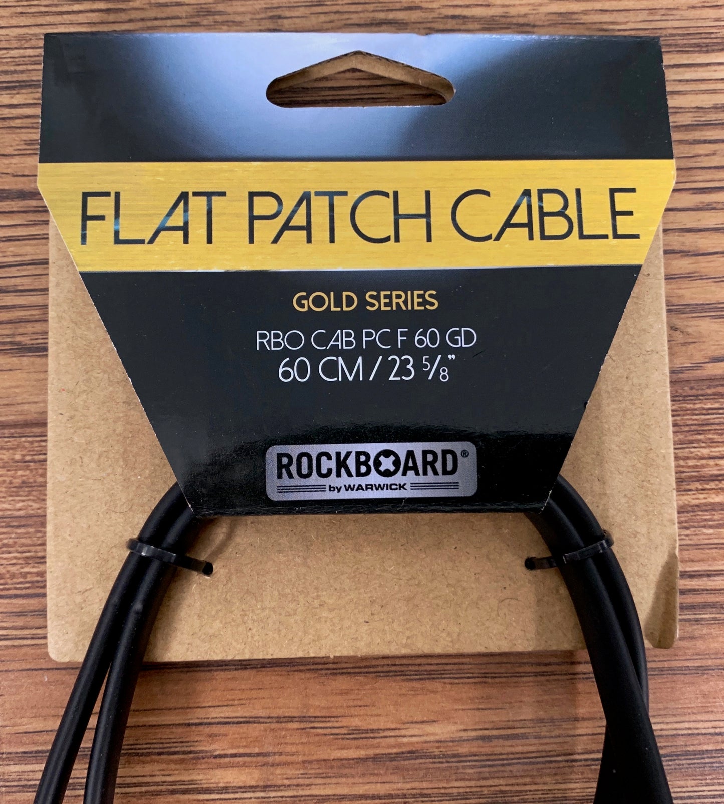 Warwick Rockboard Flat Patch Guitar Bass Pedalboard Cable 60 cm 23.62" Gold
