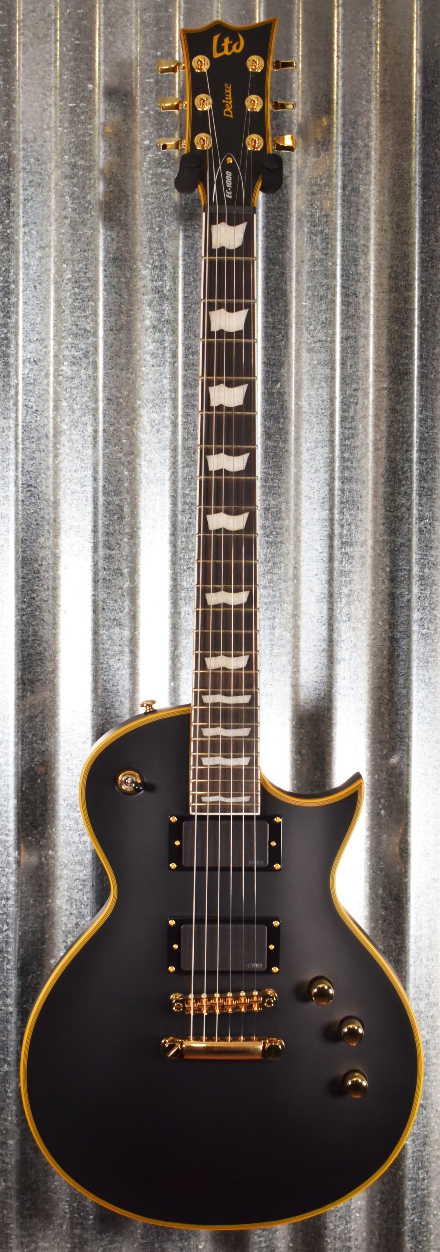 ESP LTD EC-1000 Vintage Black Satin EMG Guitar LEC1000VB #0064 Demo