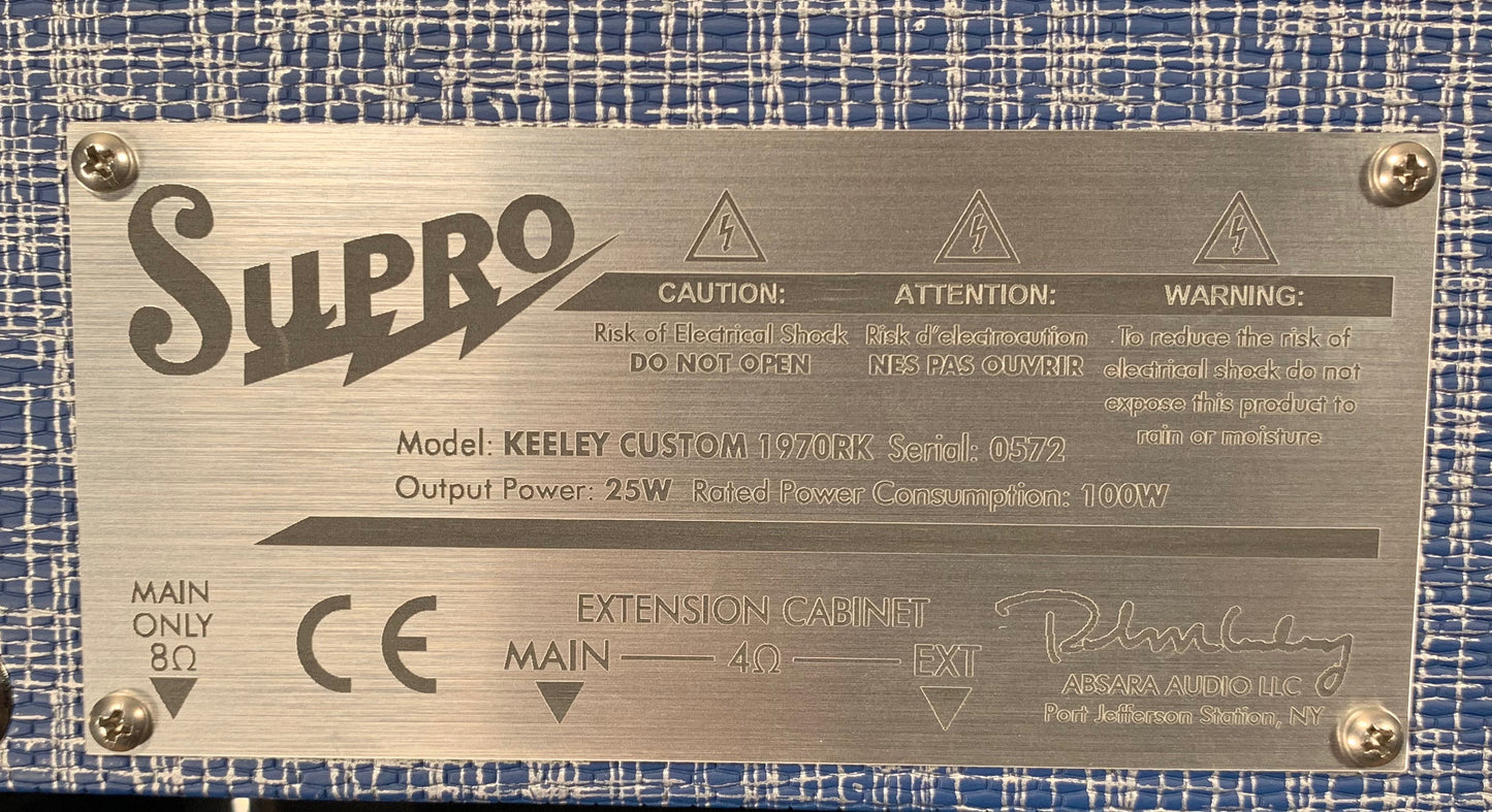 Supro 1970RK Keeley Custom 10" 25 Watt All Tube Guitar Amplifier Combo