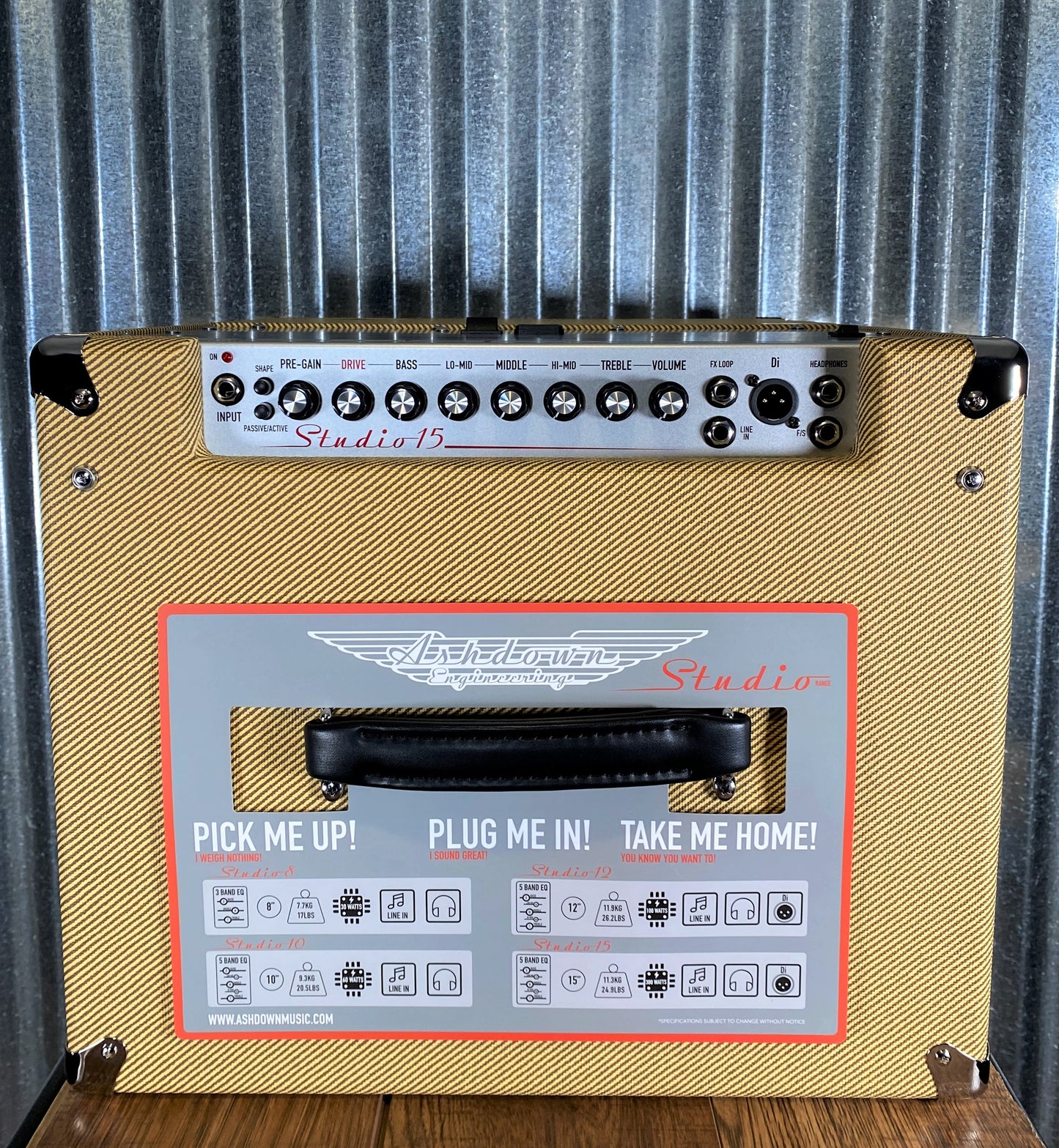 Ashdown TW-STUDIO15 25th Anniversary Studio 15 1x15" 300 Watt Tweed Bass Combo Amplifier