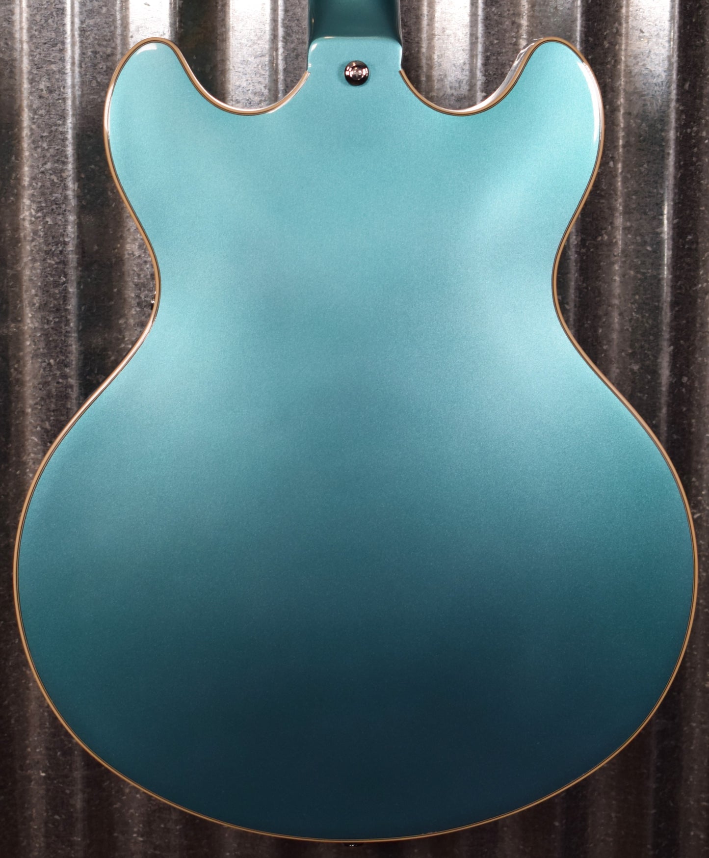 D'Angelico Premier DC Double Cut Semi Hollow Stop Bar Ocean Turquoise Guitar & Bag #0159
