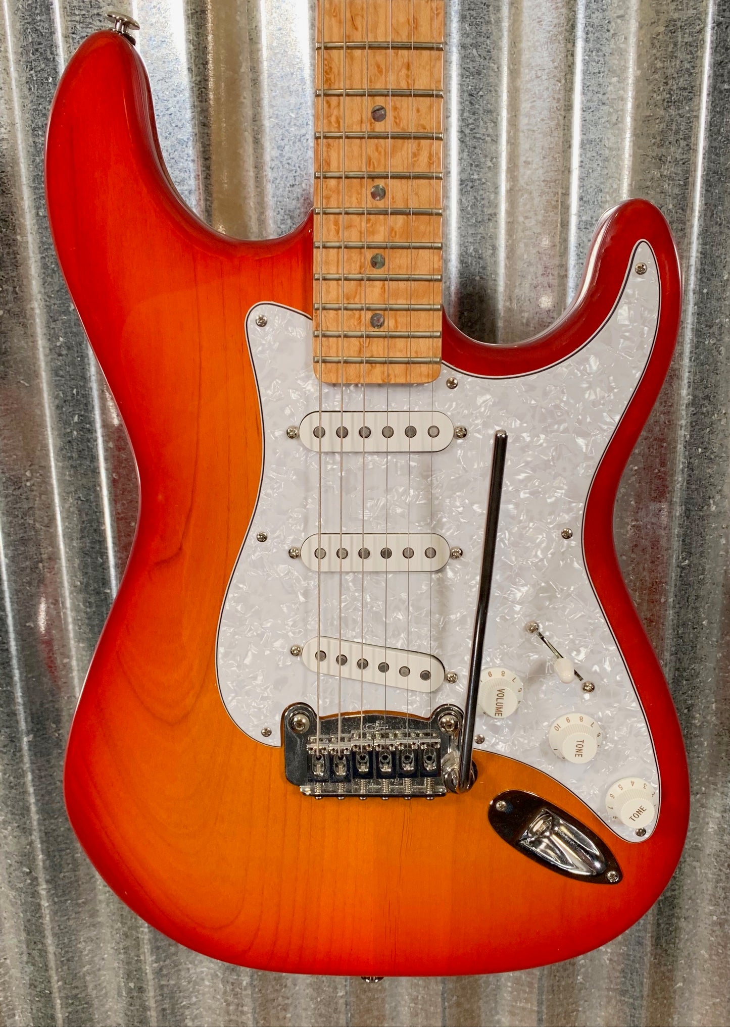 G&L USA Custom Legacy Cherryburst Birdseye Guitar & Hardshell Case #0343 Used