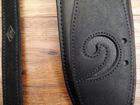 LM Products E-XCLEFS BK Leather Bass Guitar Strap