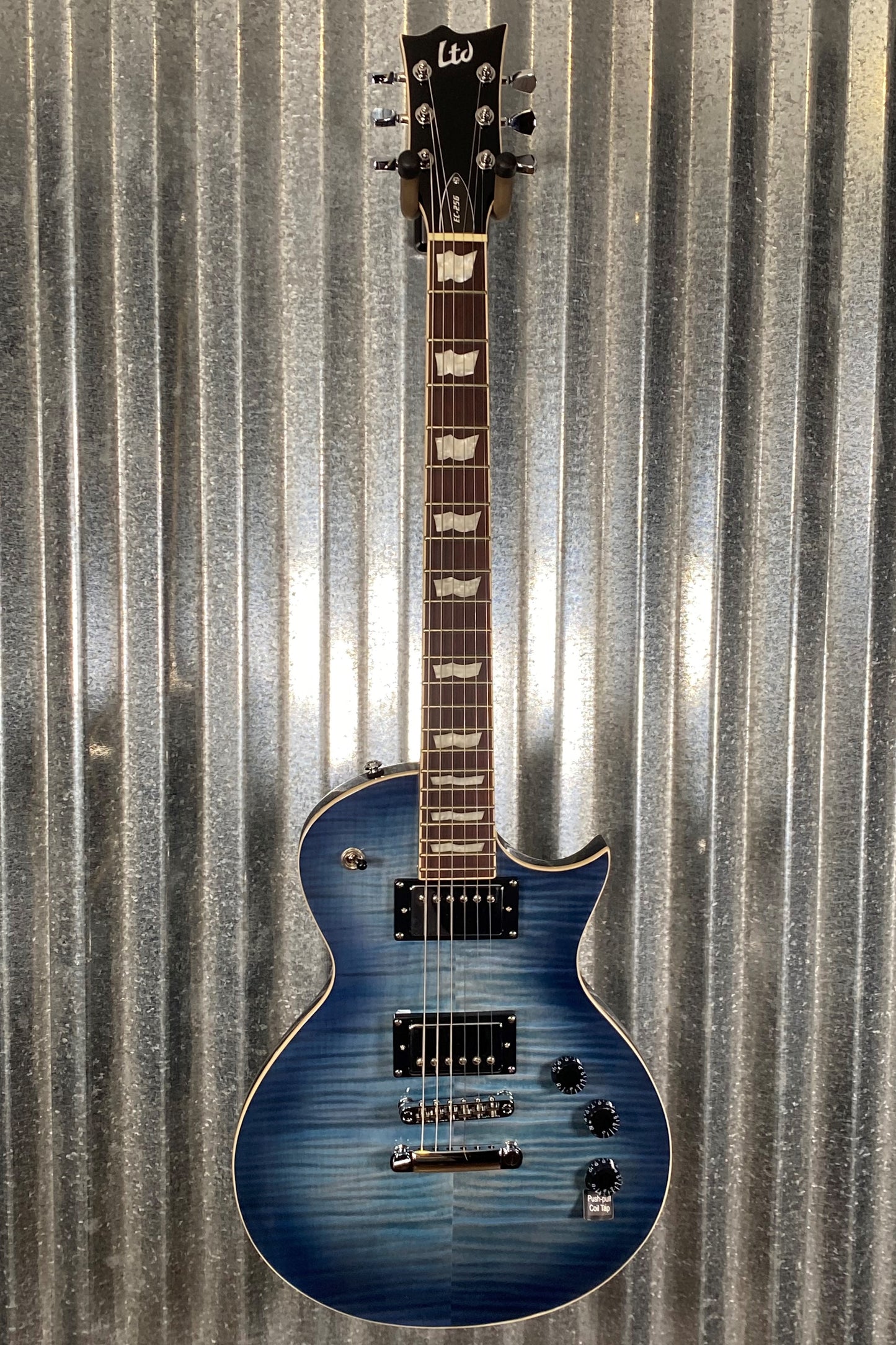 ESP LTD EC-256FM Eclipse See Thru Cobalt Blue Guitar & Bag LEC256CB #0407 Used