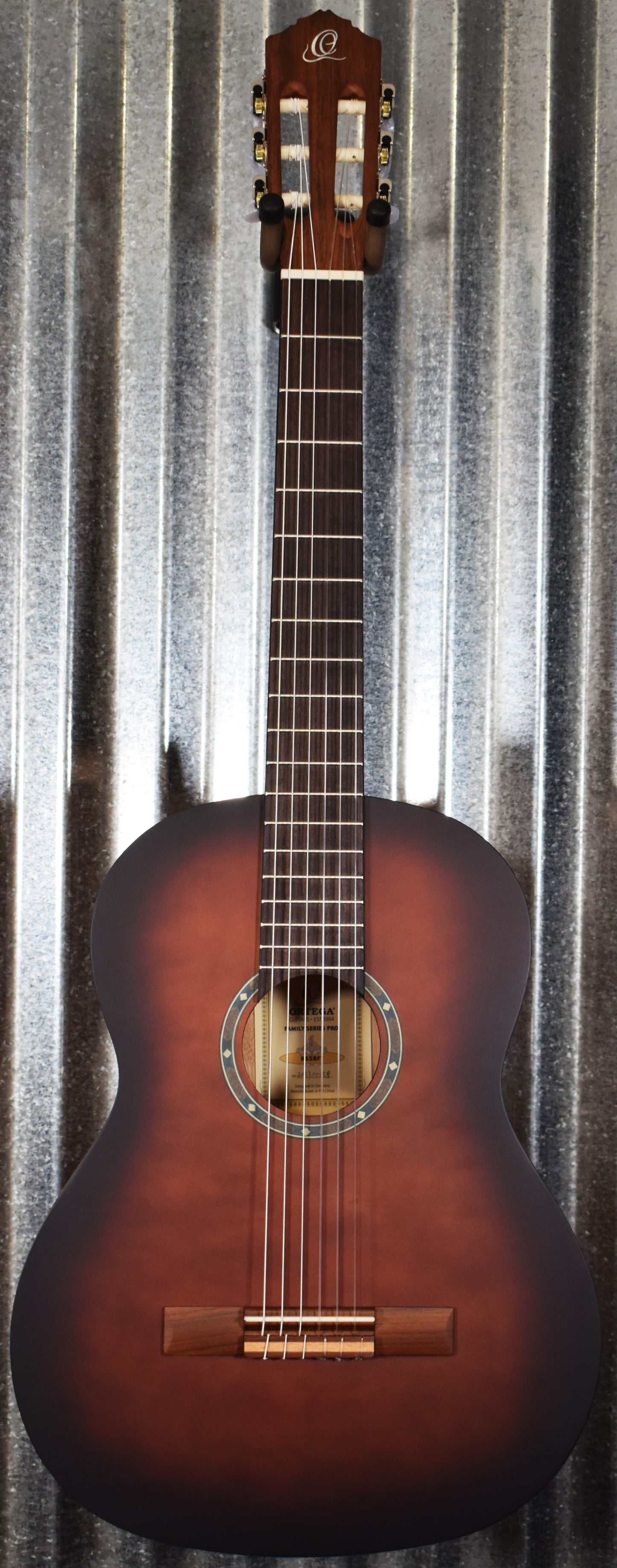 Ortega R55BFT Solid Top Nylon String Acoustic Guitar Bourbon Fade #0158