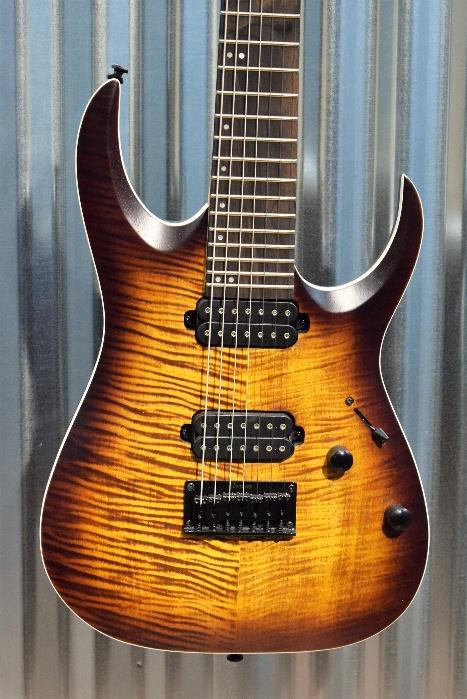 Ibanez RGA742FM 7 String Guitar Flame Dragon Eye Burst Dimarzio Sperzel & Bag