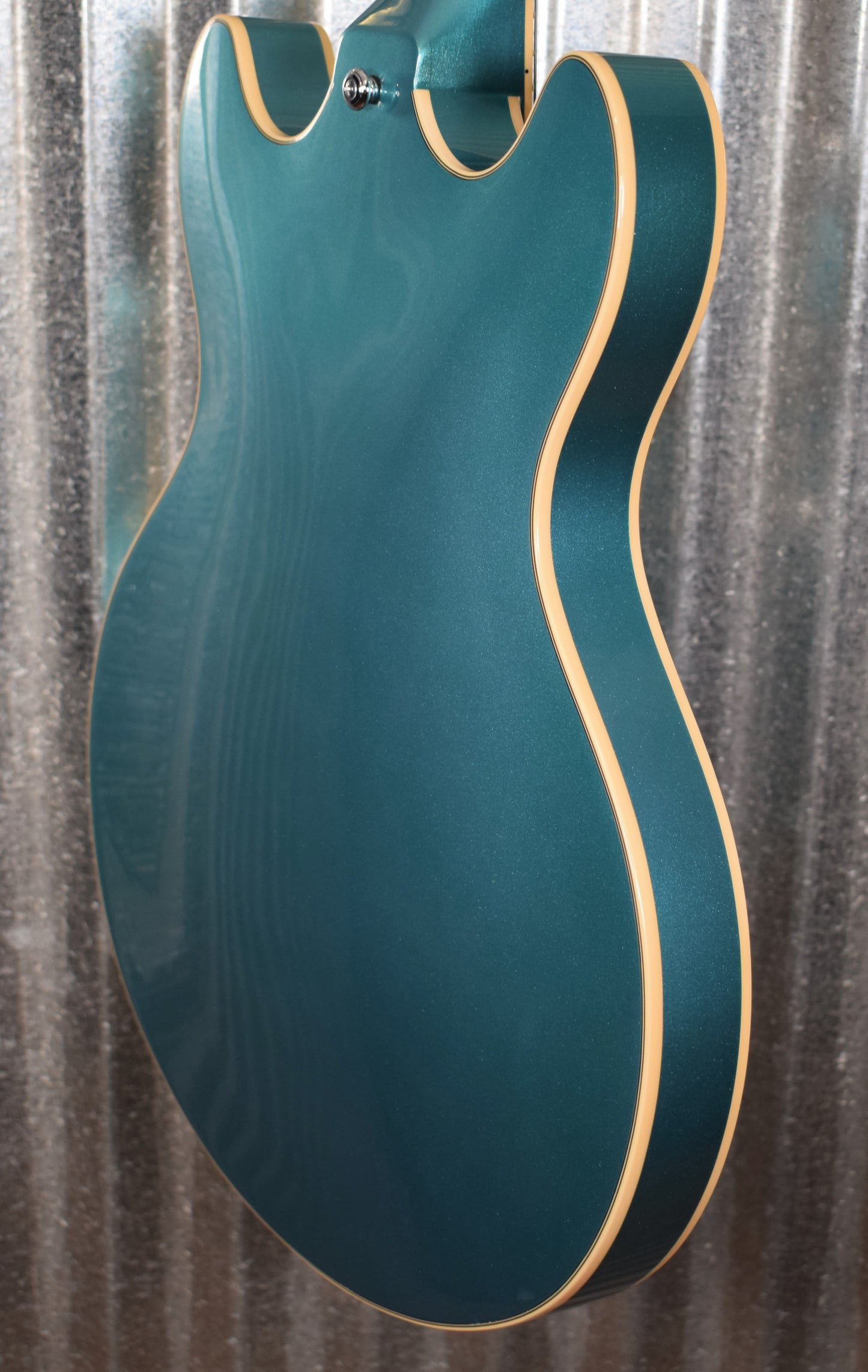 D'Angelico Premier DC Double Cut Semi Hollow Stop Bar Ocean Turquoise Guitar & Bag #0159