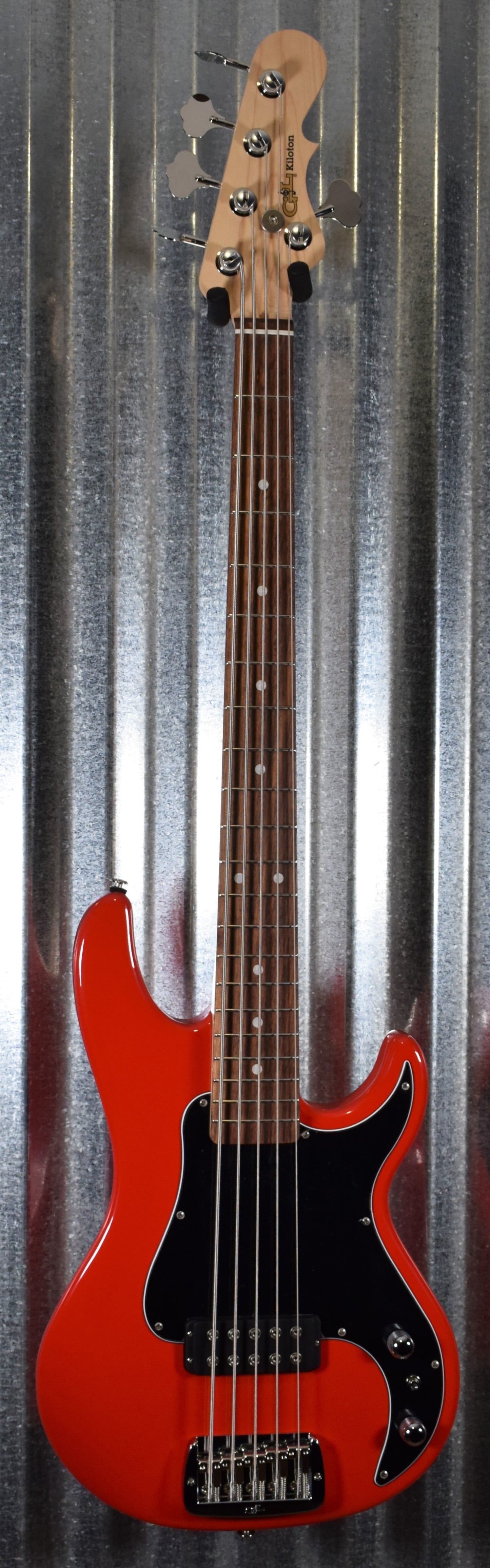G&L USA Kiloton 5 String Bass Rally Red & Case #4168