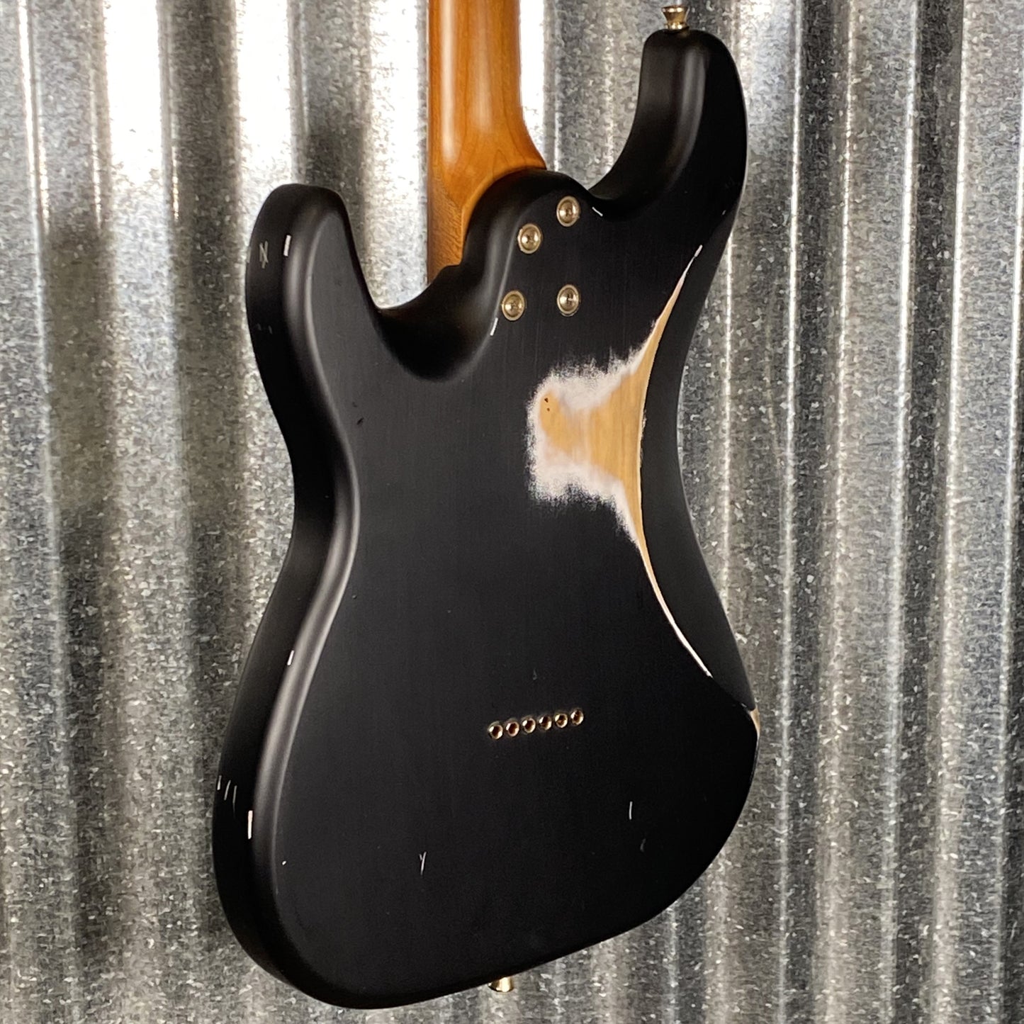 Jet JS800 Relic BK Strat Style Hard Tail Guitar Black Distressed #0004