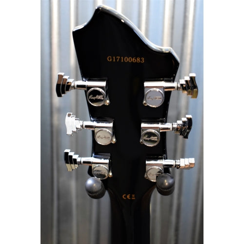 Hagstrom Tremar Viking Deluxe TRE-VIKDLX-BLK Black Semi Hollow Guitar & Case #0683