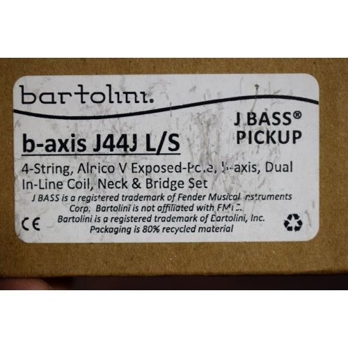 Bartolini B-Axis J44J L/S 4 String Hum Cancelling Jazz Bass Pickup 9 J Set Black