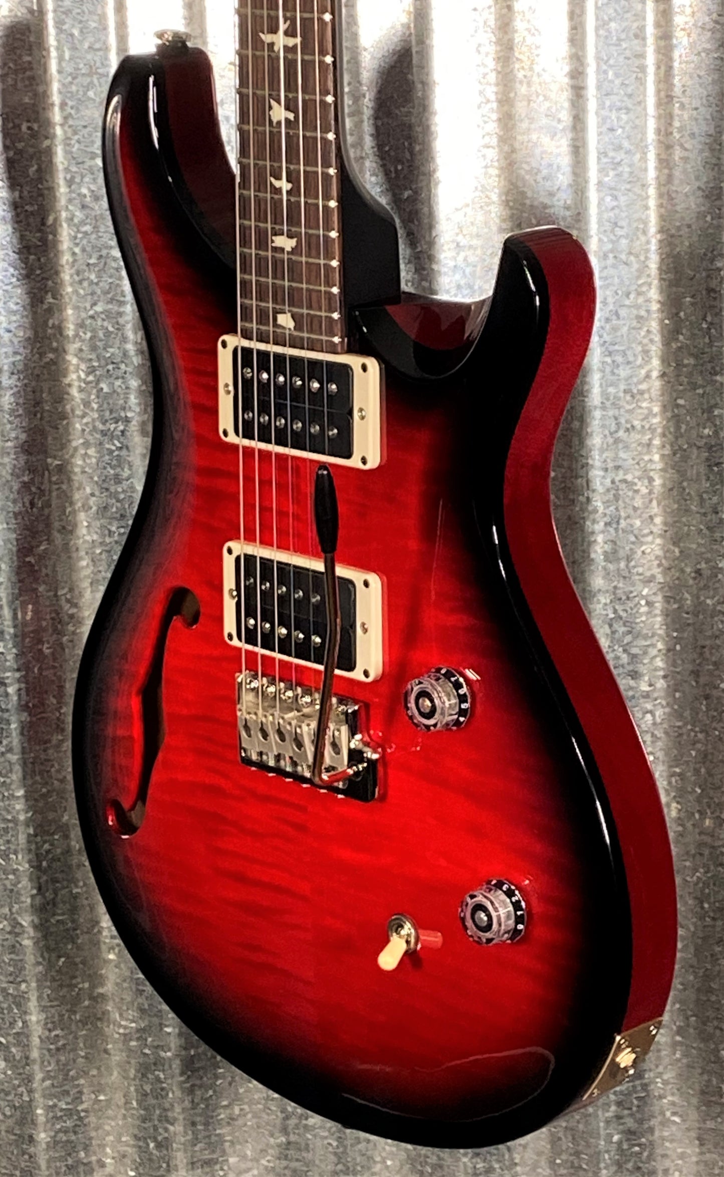 PRS Paul Reed Smith CE 24 Semi Hollow Scarlet Smokewrap Burst Guitar & Bag Demo #4701
