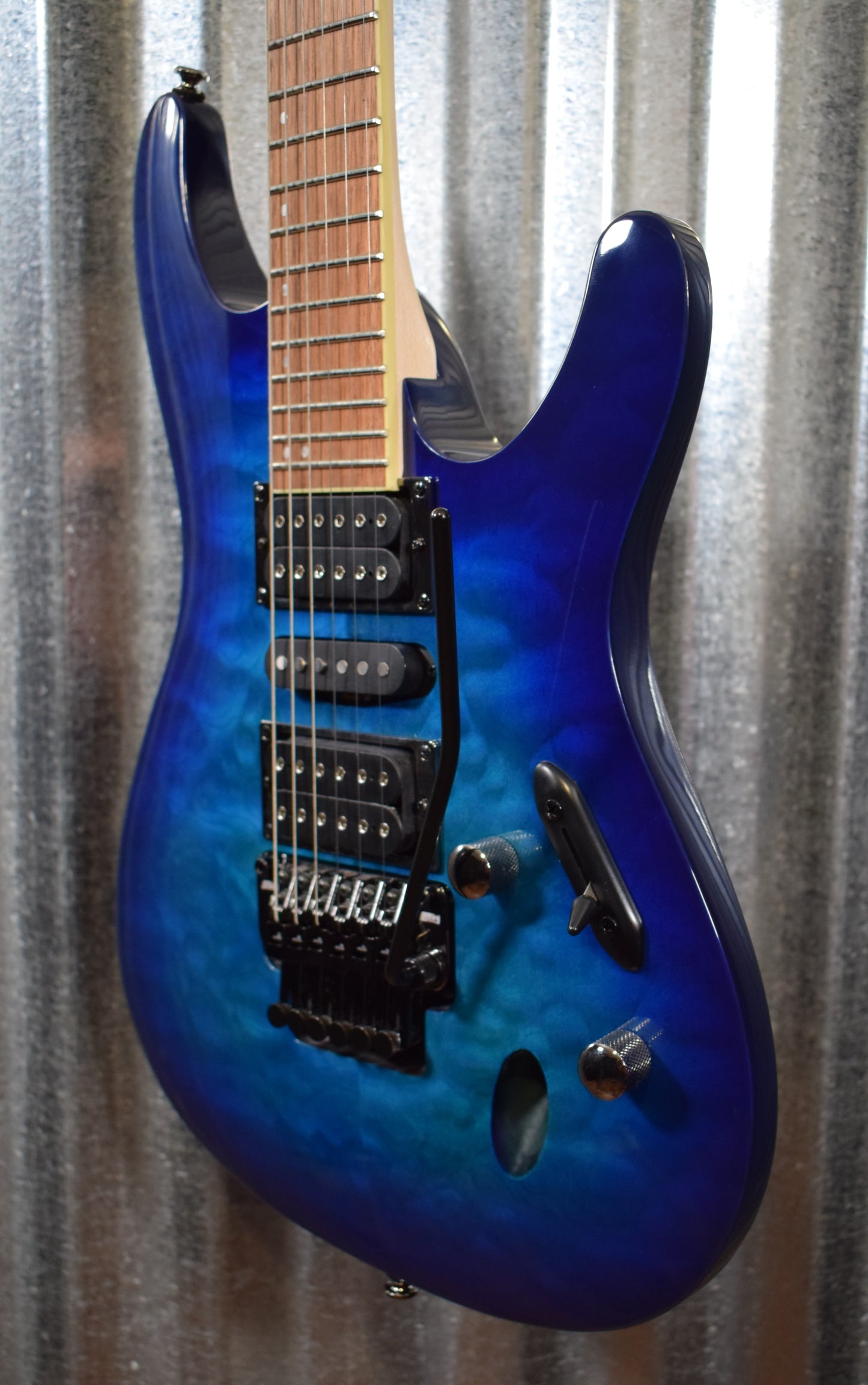 Ibanez S670QM S-Series Quilt Maple Sapphire Blue Guitar & Case #8874 Used