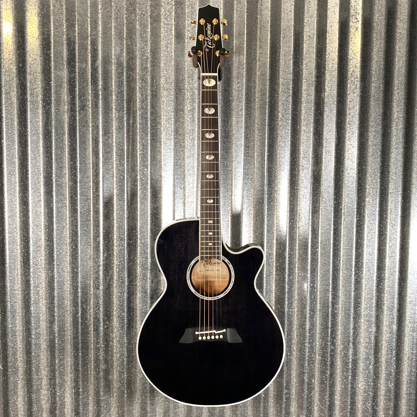 Takamine TSP158C SBL Thinline Acoustic Electric See Thru Black Guitar & Case Japan #0084 Used