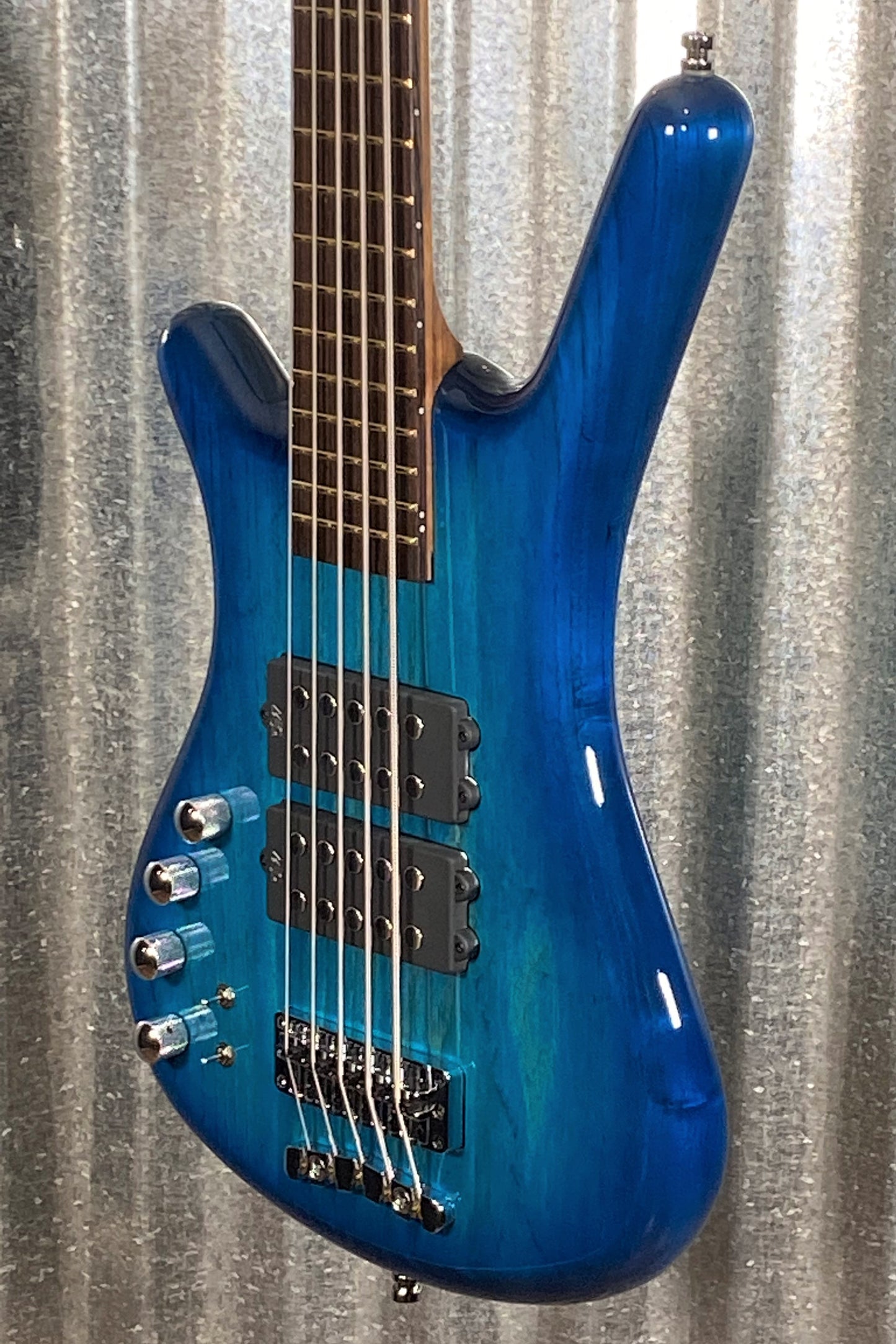 Warwick German Pro Series Corvette $$ Left Hand 5 String Bass LTD Edition Lagoon Blueburst & Bag #1822