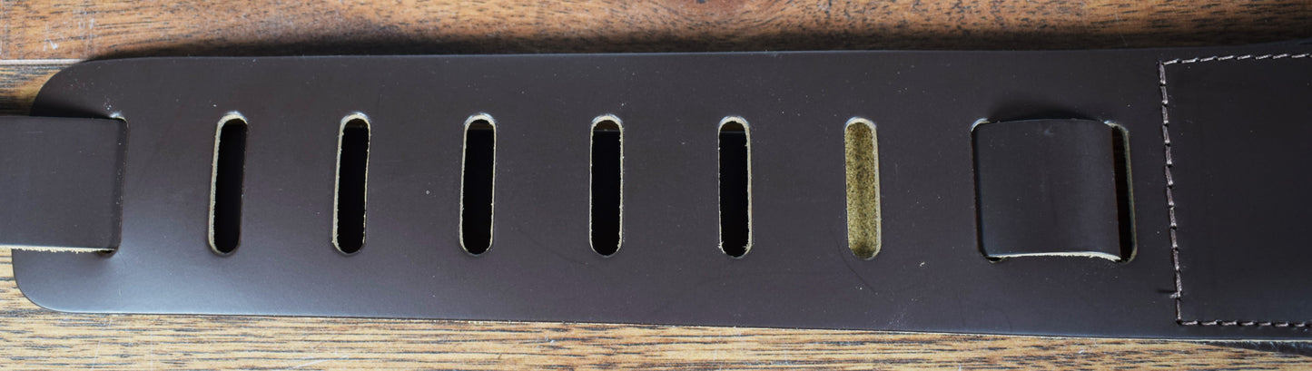 Levy's M26PD-DBR_DBR 3" Adjustable Top Grain Leather Guitar & Bass Strap Dark Brown