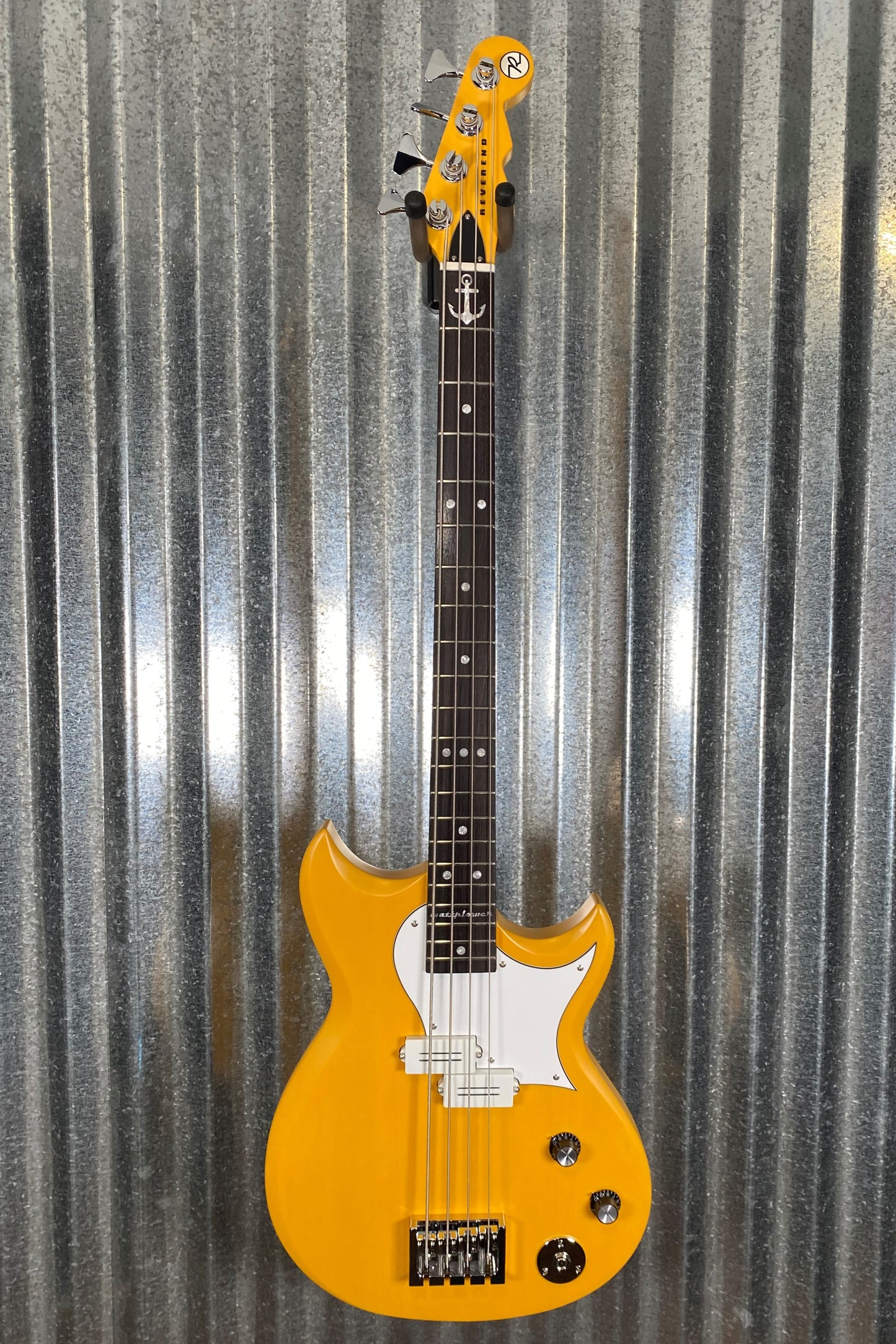 Reverend Guitars Mike Watt Signature Wattplower Satin Yellow 4 String Short Scale Bass & Case Blem #0829
